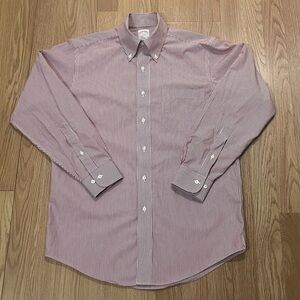 Brooks Brothers 346 Men’s 14.5x2/3  Long Sleeve Button Down Shirt Red Striped